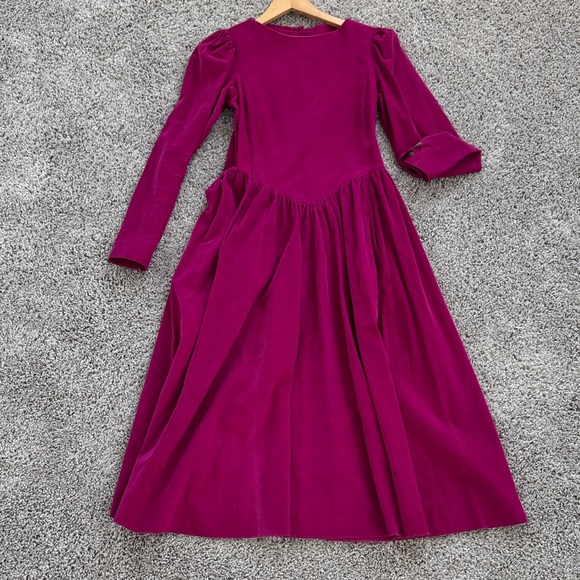 Laura Ashley Fuchsia Long Sleeve Dress - Picture 1 of 9